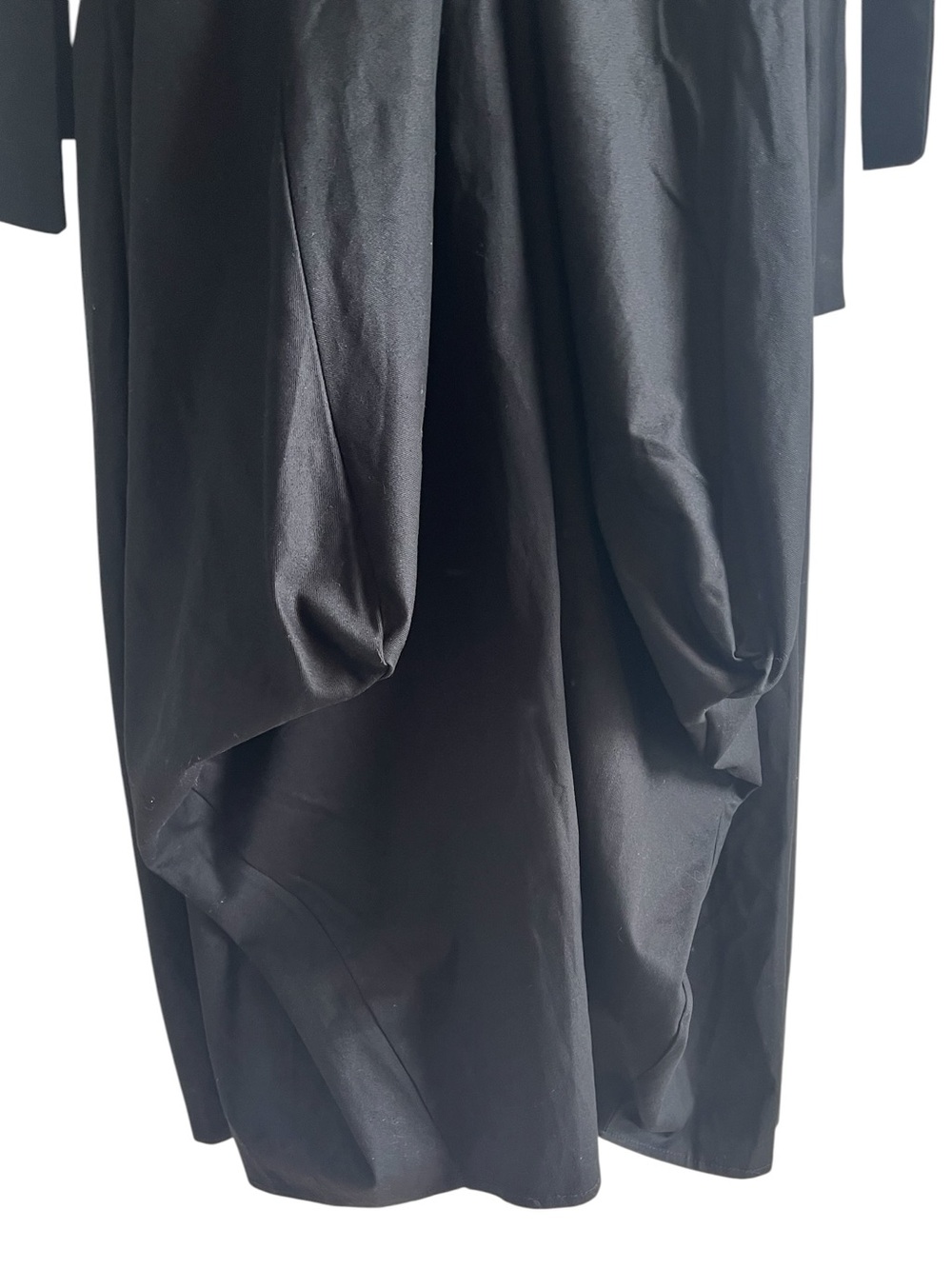 Johann Brun 🇬🇧 black thick cotton balloon hem sleeveless tie shoulder dress - Picture 10 of 15